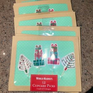 NEW World Market holiday cupcake picks (9 sets)